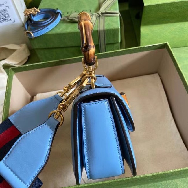 Gucci Mini top handle bag with Bamboo 686864 Blue