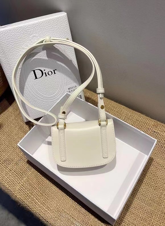 MINI DIOR BOBBY BAG Warm Taupe Box Calfskin S5109U WHITE