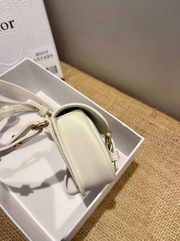 MINI DIOR BOBBY BAG Warm Taupe Box Calfskin S5109U WHITE