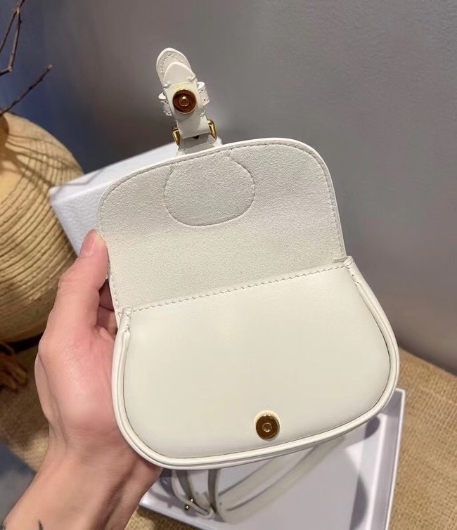 MINI DIOR BOBBY BAG Warm Taupe Box Calfskin S5109U WHITE