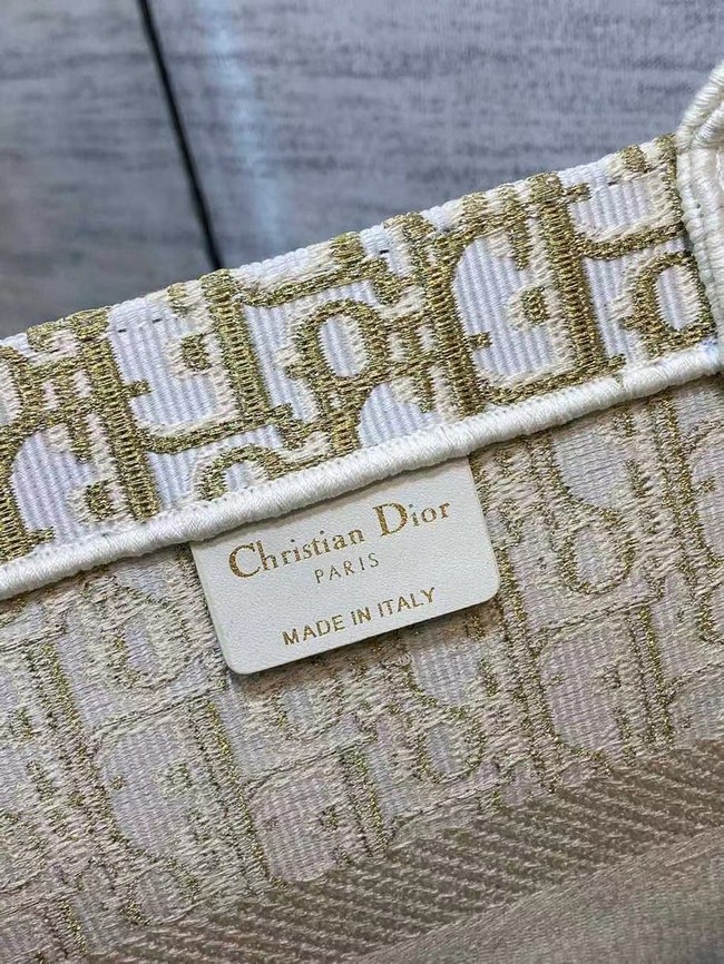 SMALL DIOR BOOK TOTE Embroidery C1287-9 cream