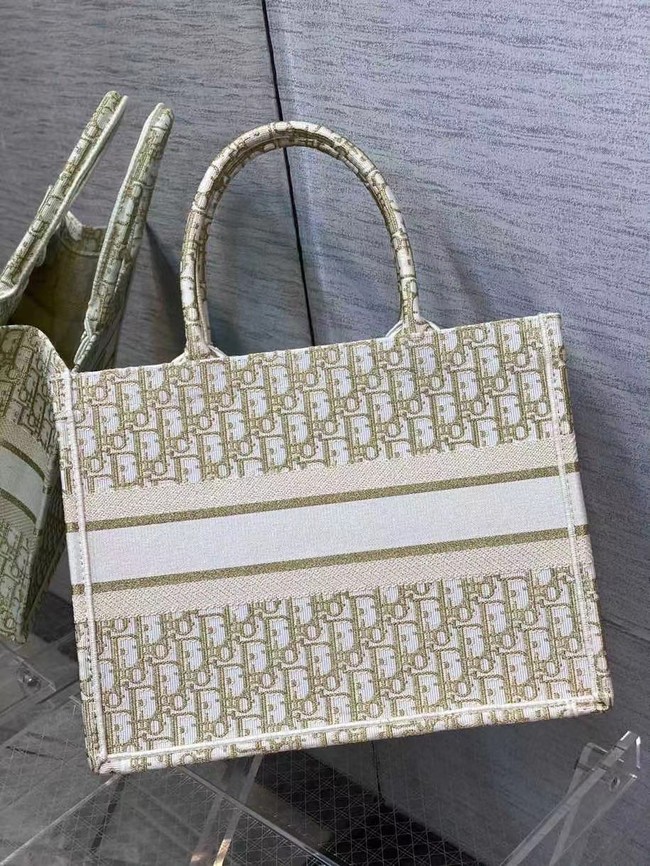 SMALL DIOR BOOK TOTE Embroidery C1287-9 cream