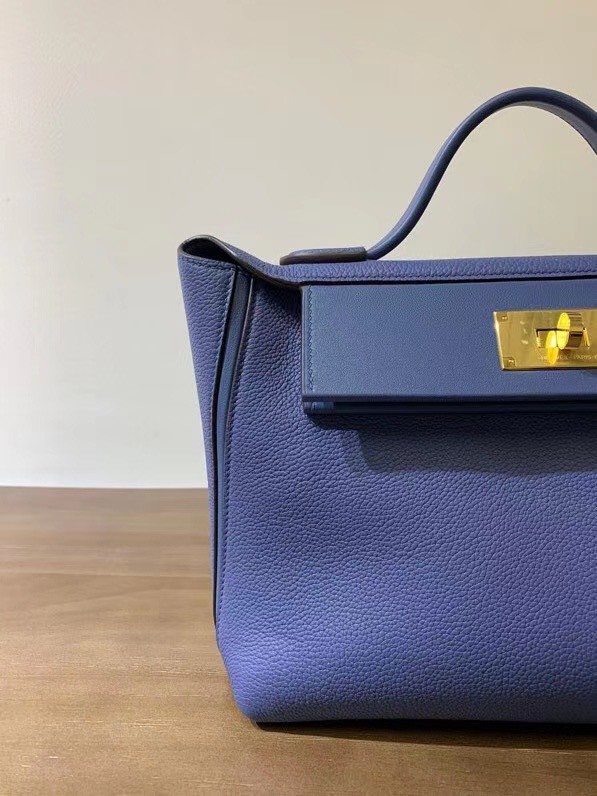 Hermes Kelly Original togo Leather Tote Bag H2424 Electro optic blue