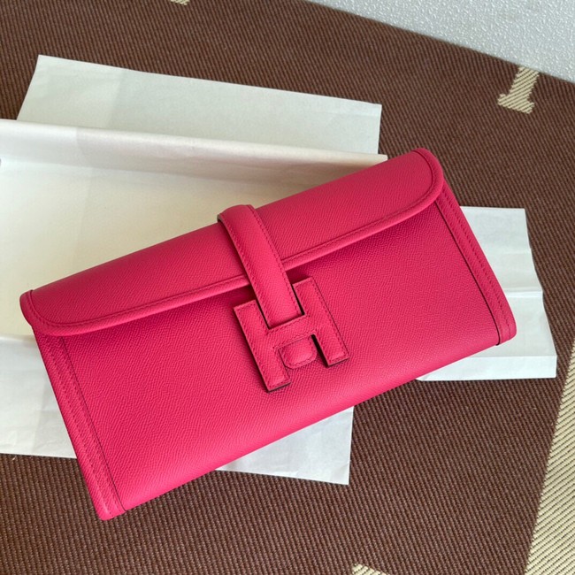 Hermes Original Espom Leather Clutch 37088 Purplish red