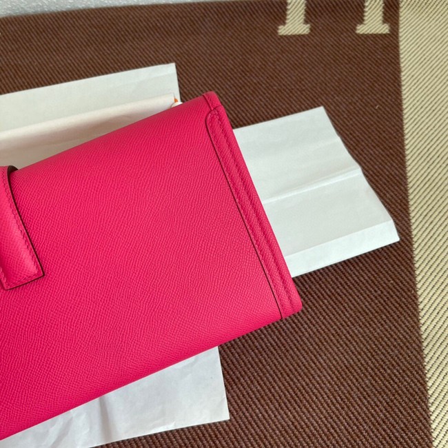 Hermes Original Espom Leather Clutch 37088 Purplish red