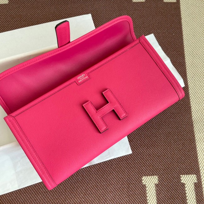 Hermes Original Espom Leather Clutch 37088 Purplish red