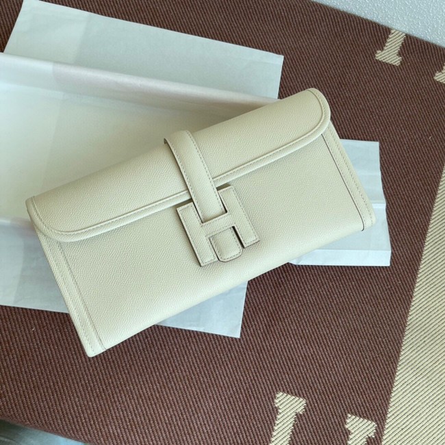 Hermes Original Espom Leather Clutch 37088 cream