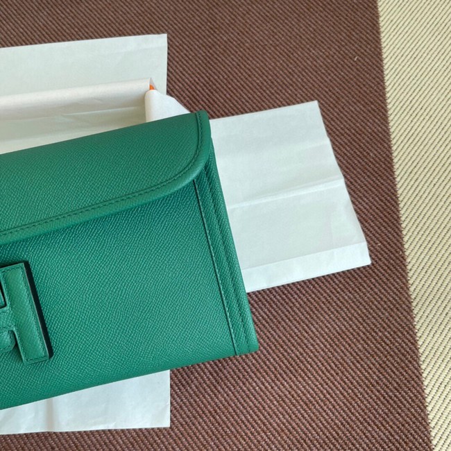 Hermes Original Espom Leather Clutch 37088 green