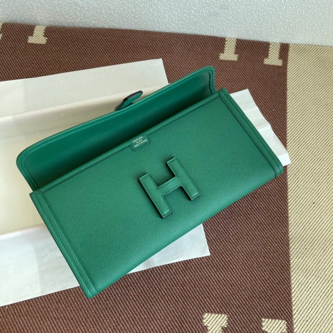 Hermes Original Espom Leather Clutch 37088 green