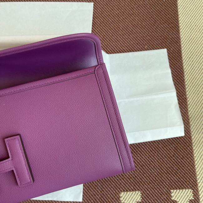 Hermes Original Espom Leather Clutch 37088 purple