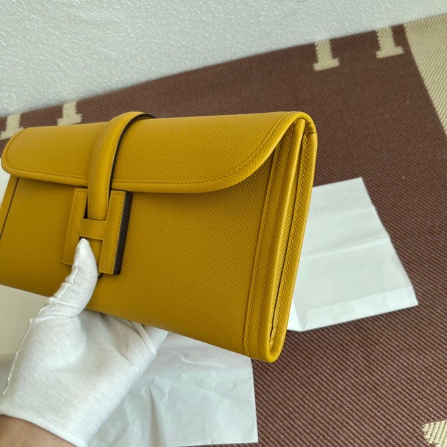 Hermes Original Espom Leather Clutch 37088 yellow