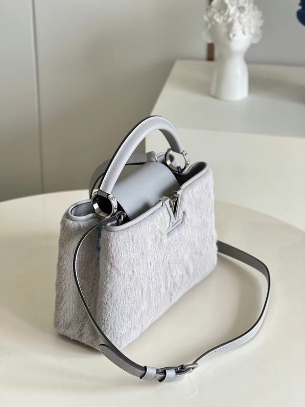 Louis Vuitton CAPUCINES BB M48865 gray Mink hair