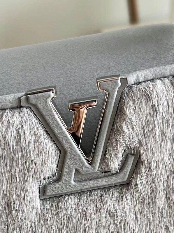 Louis Vuitton CAPUCINES BB M48865 gray Mink hair