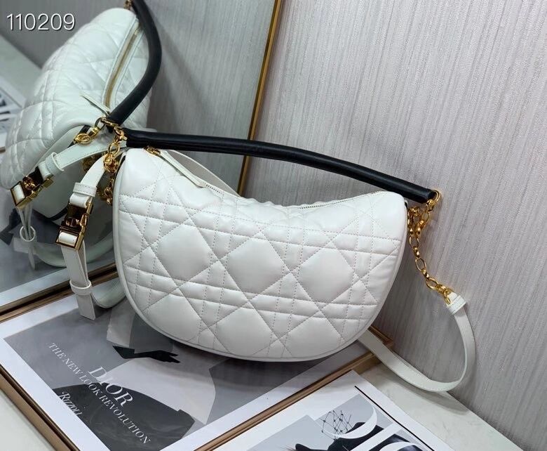 DIOR Shoulder Bag Cannage Lambskin C0616 white