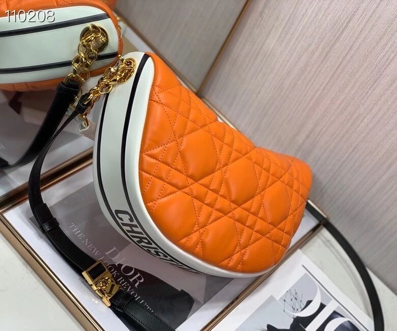 DIOR Shoulder Bag Cannage Lambskin C0616 orange