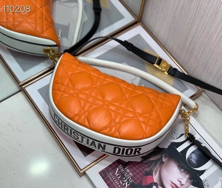 DIOR Shoulder Bag Cannage Lambskin C0616 orange