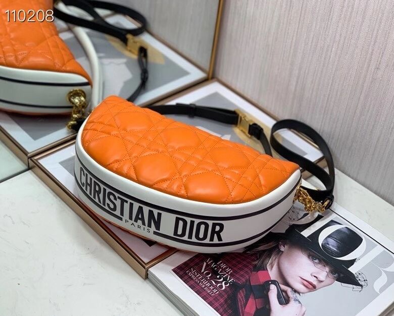 DIOR Shoulder Bag Cannage Lambskin C0616 orange