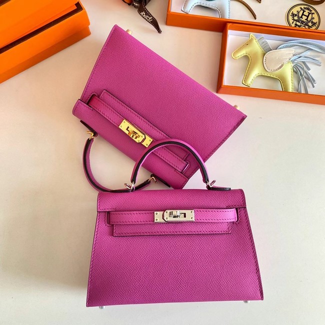 Hermes Kelly 19cm Shoulder Bags Epsom Leather KL19 Gold hardware Lavender