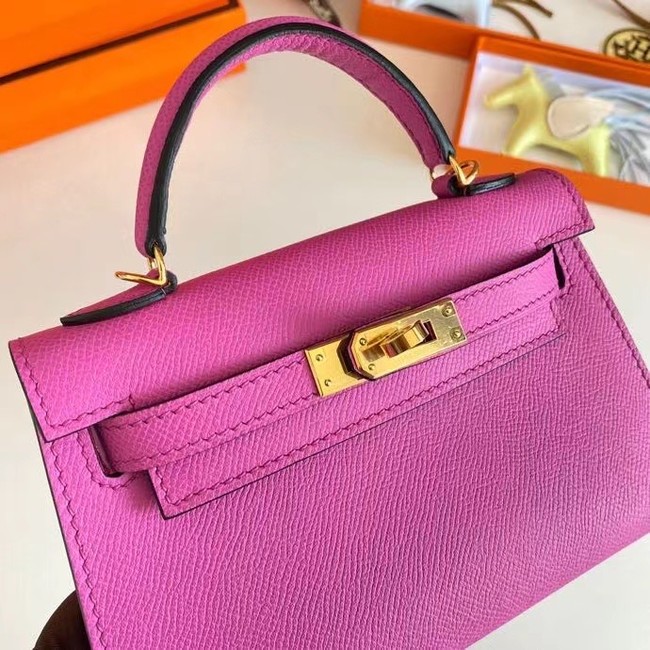 Hermes Kelly 19cm Shoulder Bags Epsom Leather KL19 Gold hardware Lavender