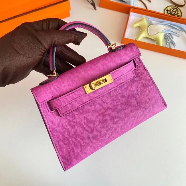 Hermes Kelly 19cm Shoulder Bags Epsom Leather KL19 Gold hardware Lavender