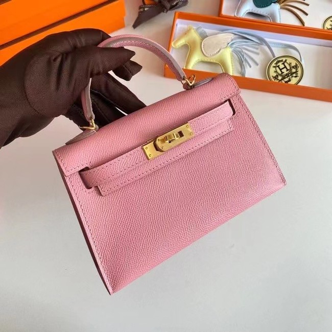 Hermes Kelly 19cm Shoulder Bags Epsom Leather KL19 Gold hardware pink