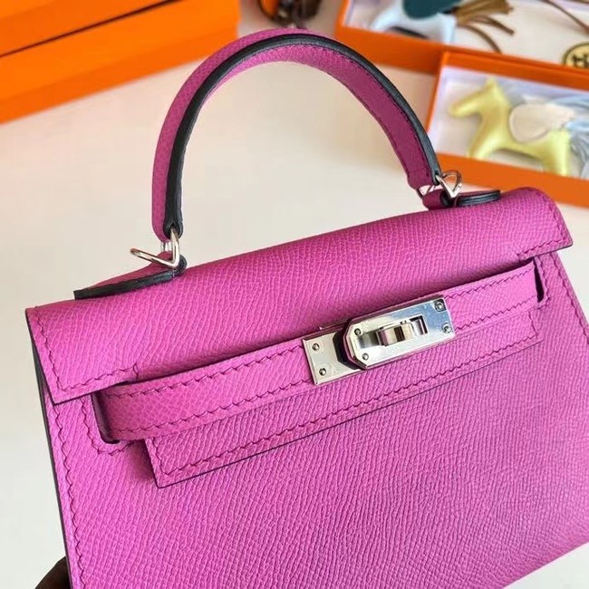 Hermes Kelly 19cm Shoulder Bags Epsom Leather KL19 Silver hardware Lavender