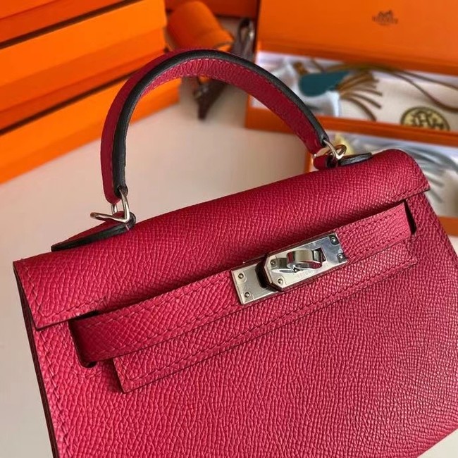 Hermes Kelly 19cm Shoulder Bags Epsom Leather KL19 Silver hardware rose