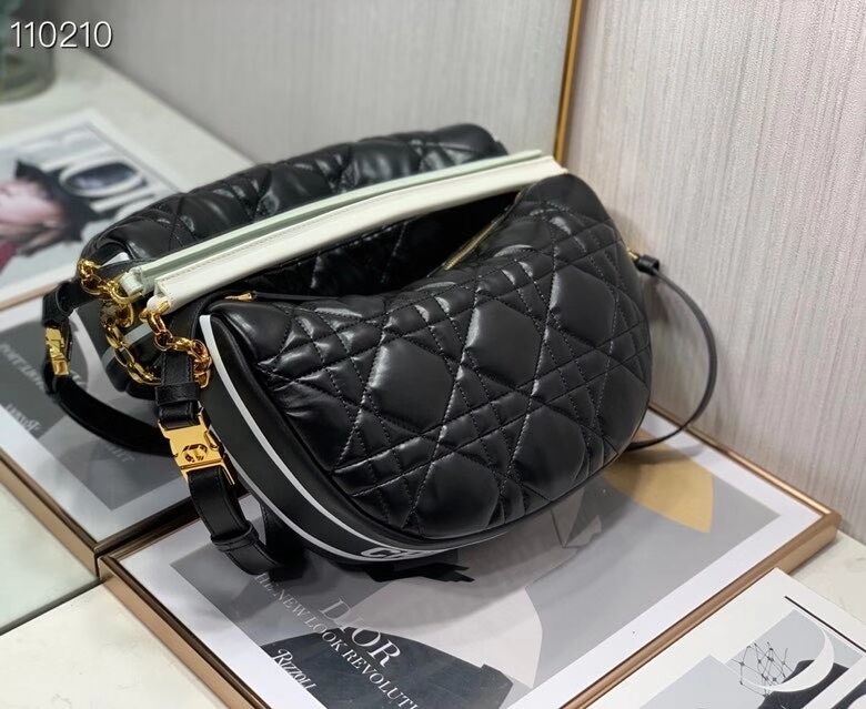 DIOR Shoulder Bag Cannage Lambskin C0616 black