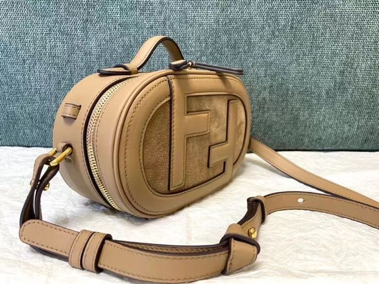 FENDI MINI CAMERA CASE leather and suede mini-bag 8BS058AH Beige