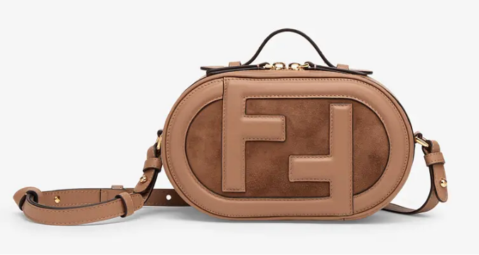 FENDI MINI CAMERA CASE leather and suede mini-bag 8BS058AH Beige