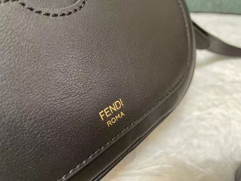 FENDI MINI CAMERA CASE leather and suede mini-bag 8BS058AH black