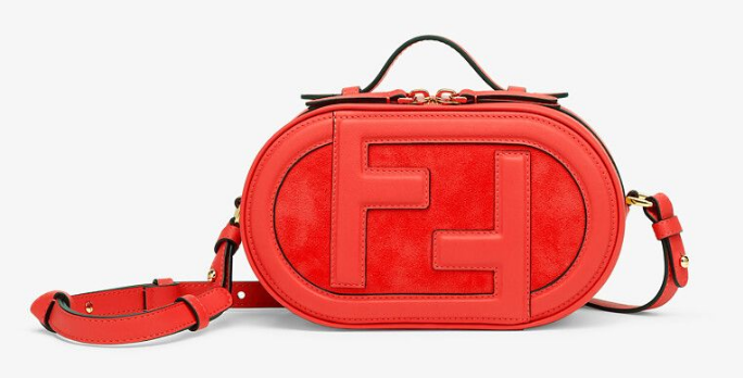 FENDI MINI CAMERA CASE leather and suede mini-bag 8BS058AH red