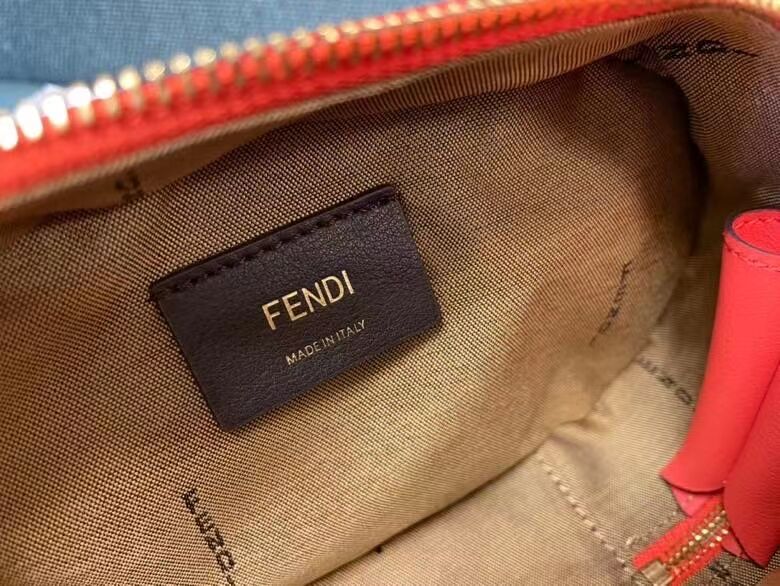 FENDI MINI CAMERA CASE leather and suede mini-bag 8BS058AH red