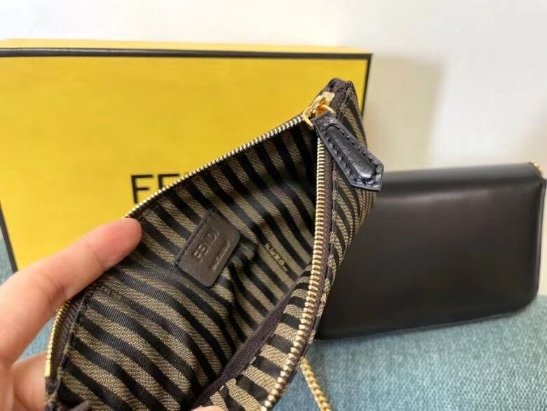 FENDI WALLET ON CHAIN WITH POUCHES leather mini-bag 8BS032 black