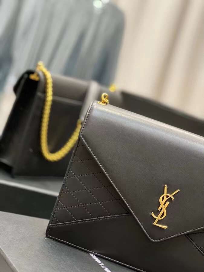 YSL GABY CHAIN BAG IN VINTAGE LAMBSKIN 668864 black