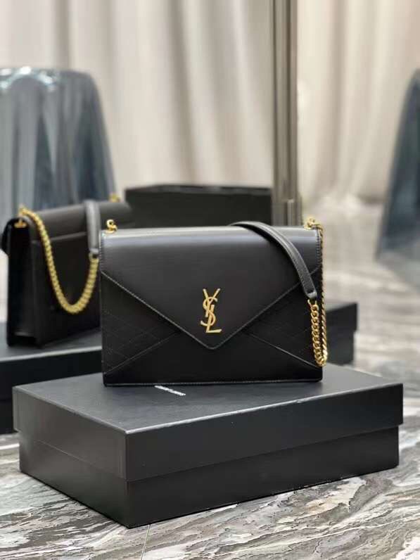 YSL GABY CHAIN BAG IN VINTAGE LAMBSKIN 668864 black