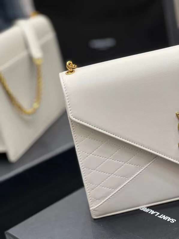 YSL GABY CHAIN BAG IN VINTAGE LAMBSKIN 668864 white