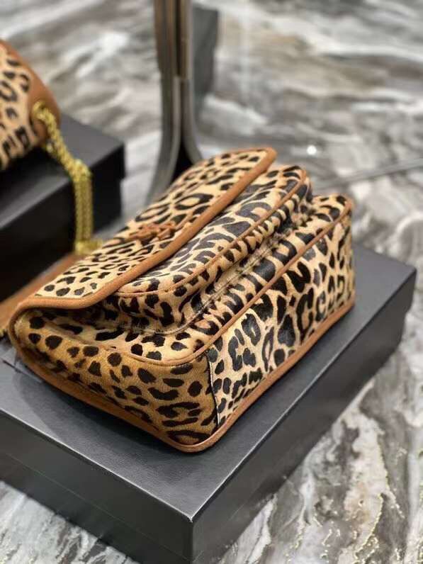 YSL NIKI MEDIUM IN Leopard hair Y533158 BROWN