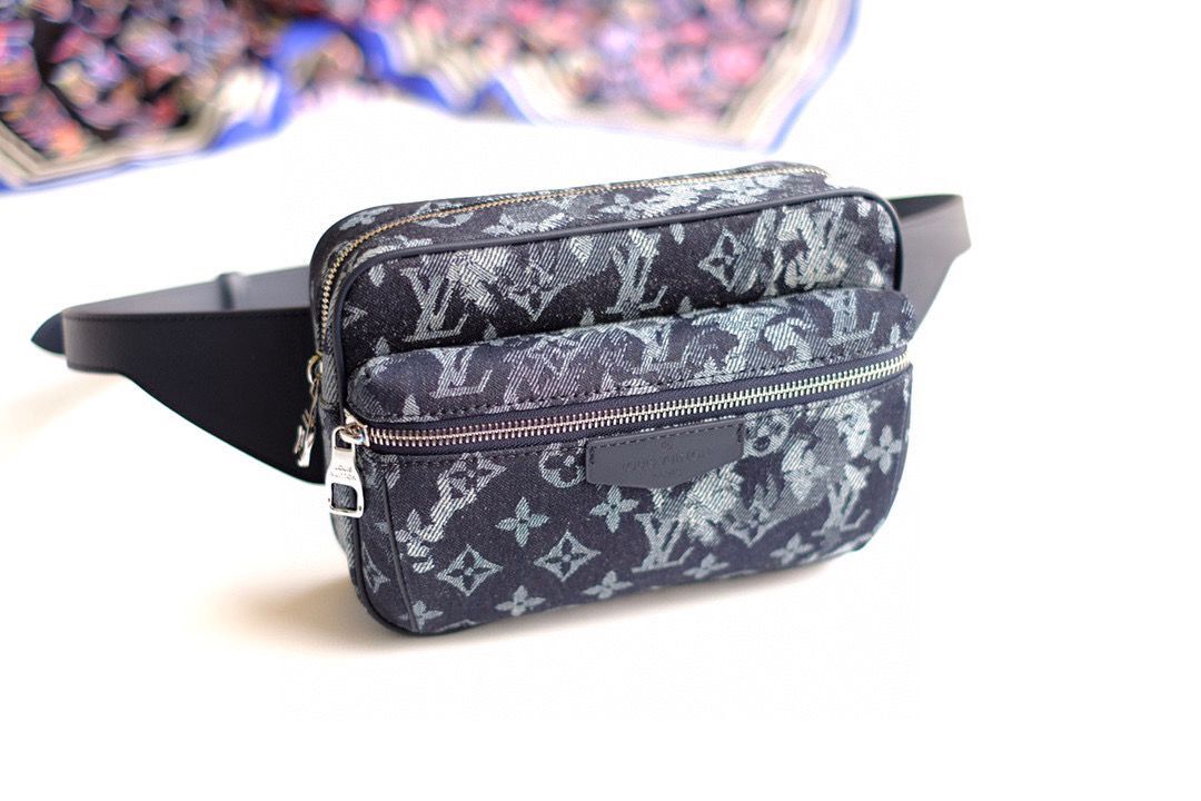 Louis Vuitton SAC OUTDOOR Denim Waist Bag M57281 Black