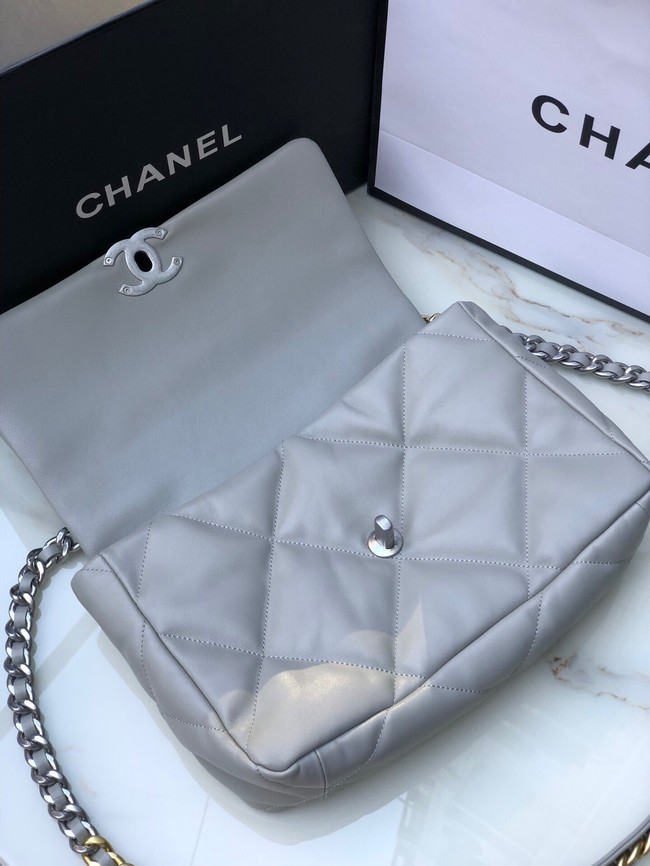 CHANEL Lambskin 19 Flap Bag AS1160N gray