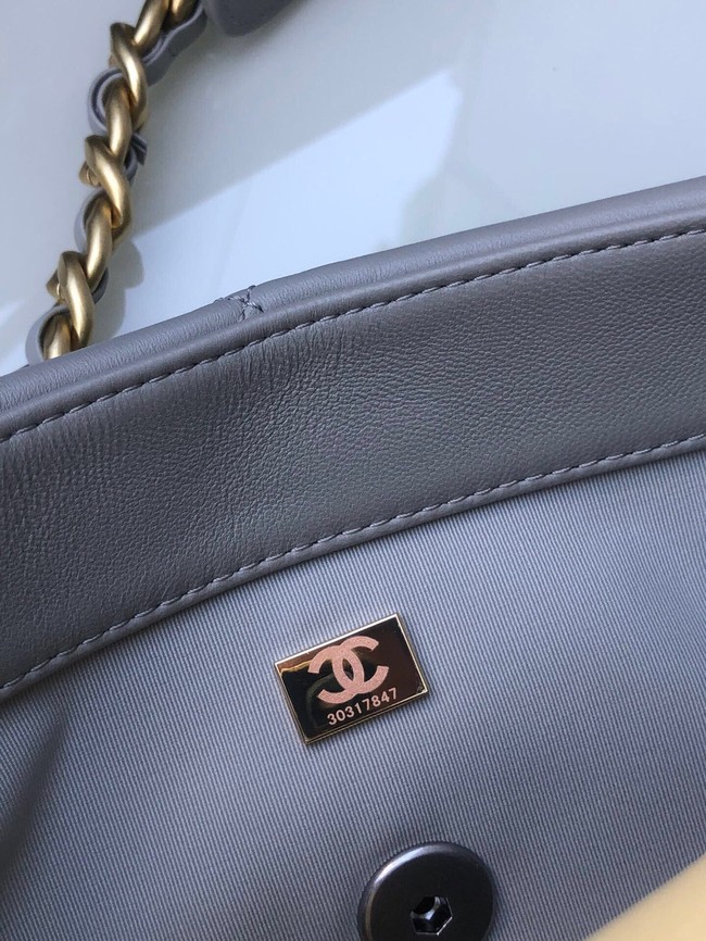 CHANEL Lambskin 19 Flap Bag AS1160N gray