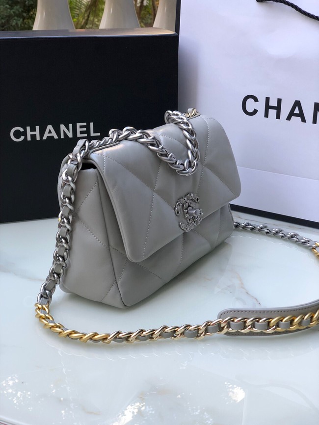 CHANEL Lambskin 19 Flap Bag AS1160S gray