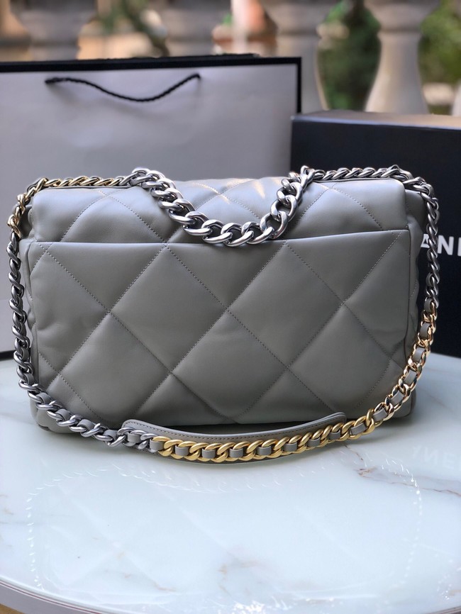 CHANEL Lambskin 19 Flap Bag AS1162 gray