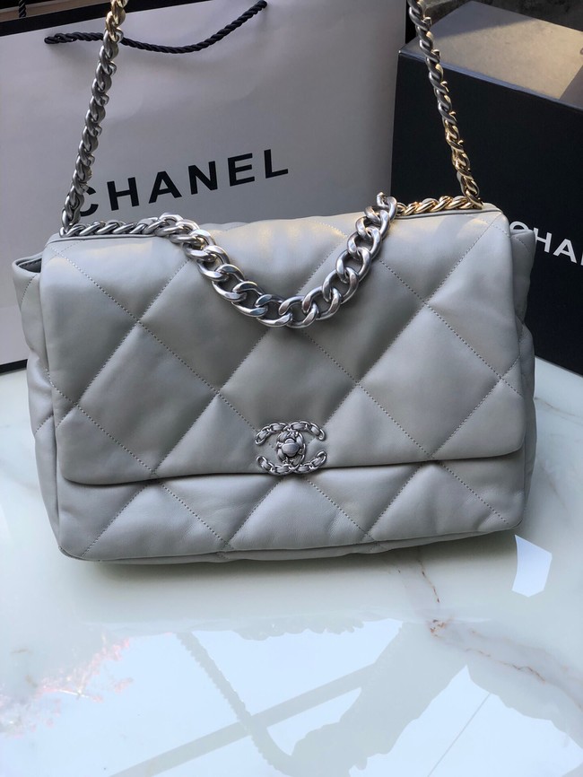 CHANEL Lambskin 19 Flap Bag AS1162 gray