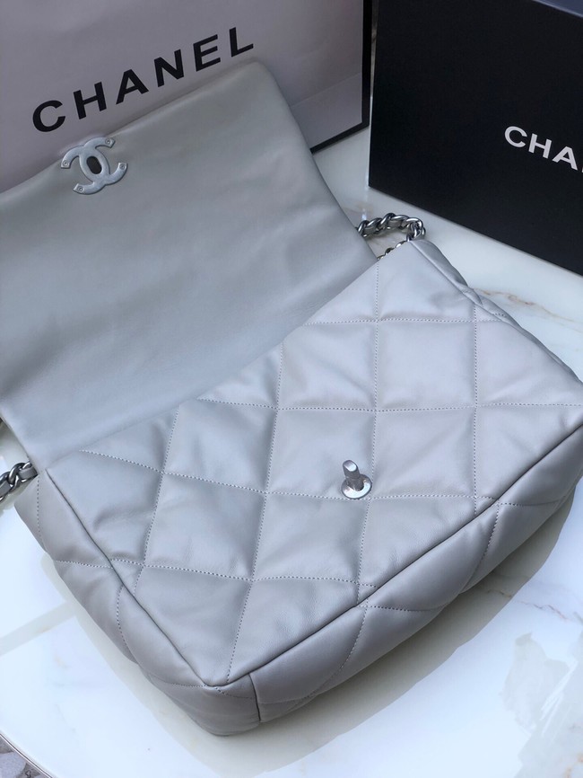 CHANEL Lambskin 19 Flap Bag AS1162 gray