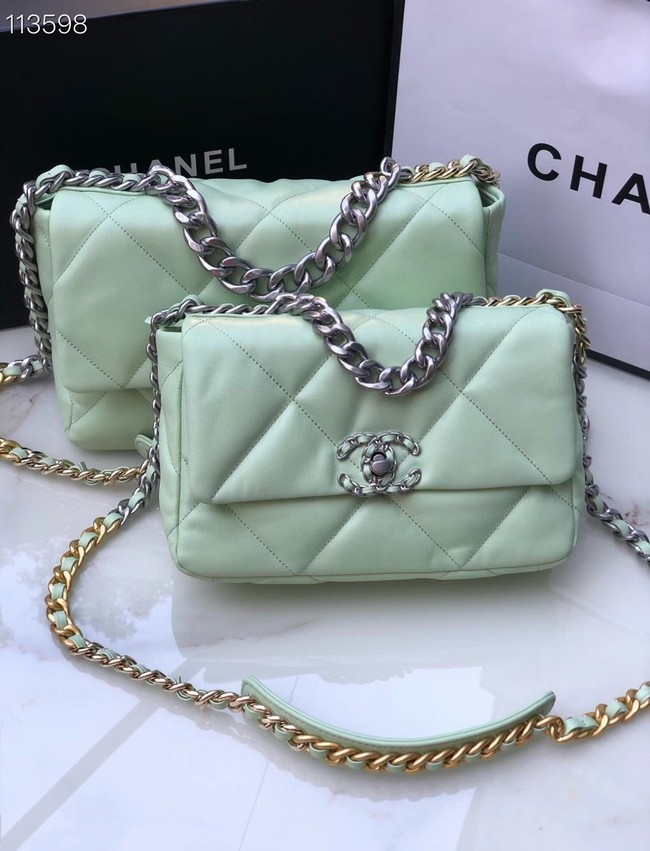 CHANEL Lambskin 19 Flap Bag AS1160 AS1161 light blue