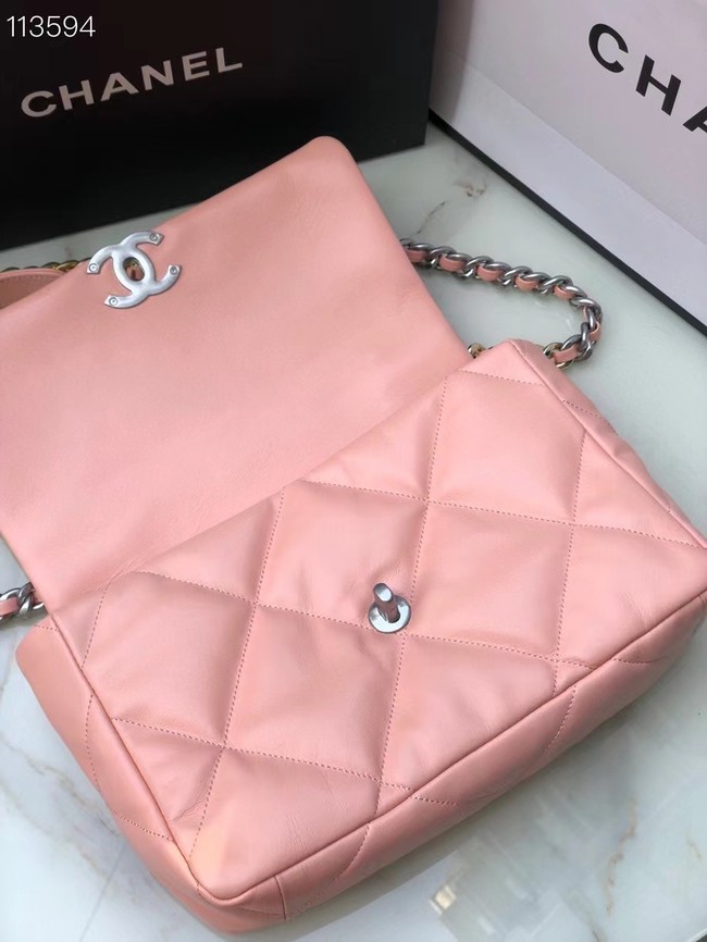 CHANEL Lambskin 19 Flap Bag AS1160 AS1161 light pink