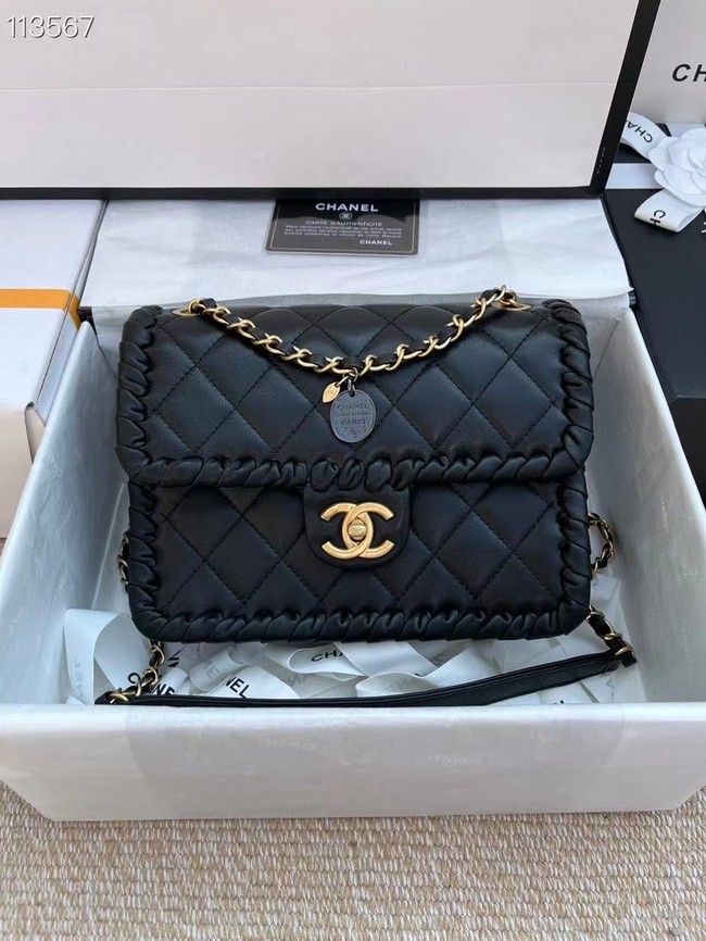 Chanel Classic Flap Shoulder Bag Original Sheepskin leather AS6075 black