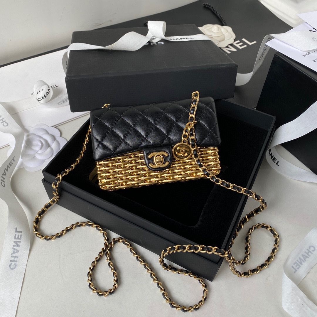 Chanel 23C Original Leather AS3717 Black & Gold-Tone