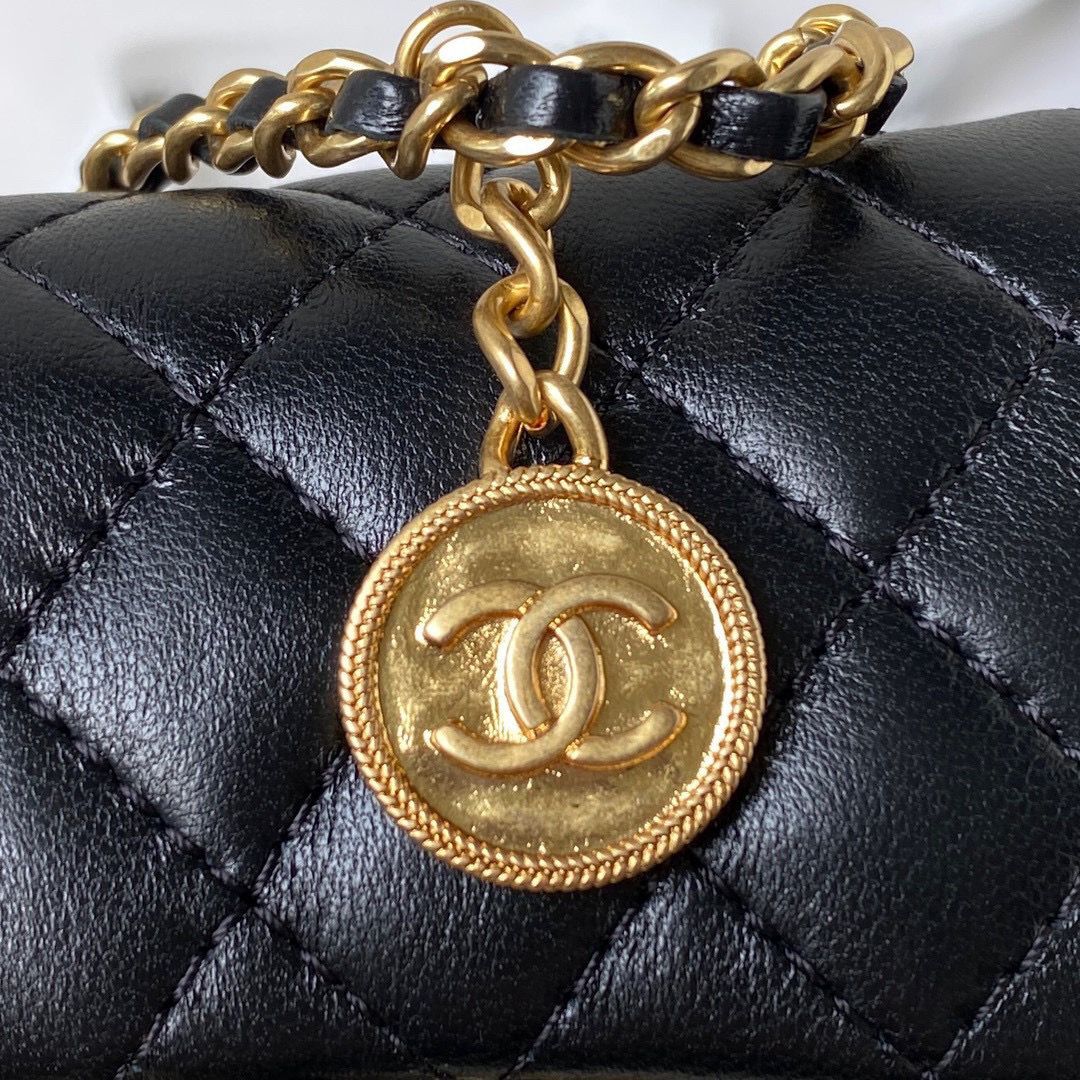 Chanel 23C Original Leather AS3717 Black & Gold-Tone 